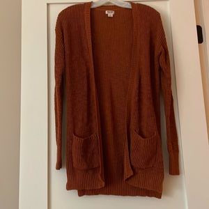 Mossimo burnt orange warm cardigan with pockets